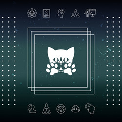 cute cat paws - logo symbol protect sign vector