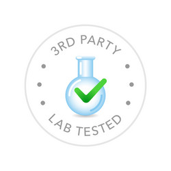 lab tested round badge icon design vector