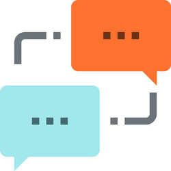 message bubble flat line web icon concept vector image