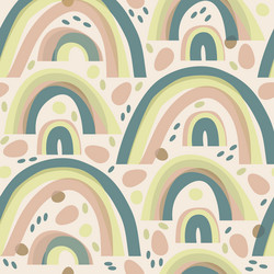 Seamless abstract pattern with boho rainbows vector