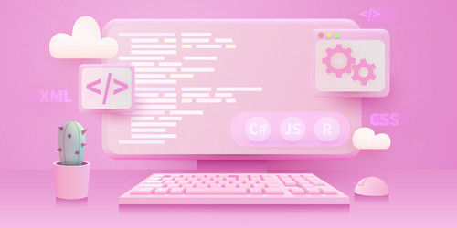 Web Development Coding Banner vector