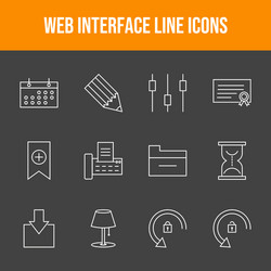 Web interface 12 icons in one set vector