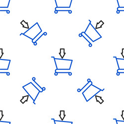 Line add to shopping cart icon isolated seamless vector