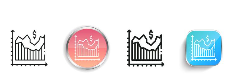line chart icon thin linear regular and button vector image