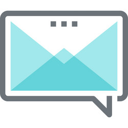 message bubble flat line web icon concept vector image