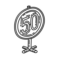 speed limit icon doodle hand drawn or outline vector