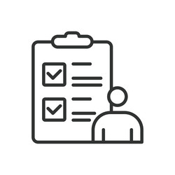 tasks done icon in line design vector image