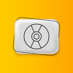 black cd or dvd disk icon isolated on yellow Vector Image