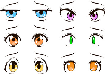 cute anime-style eyes with a sad expression vector