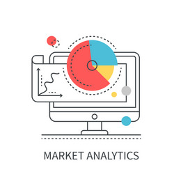 Market analytics sticker flat design statistical Vector Image