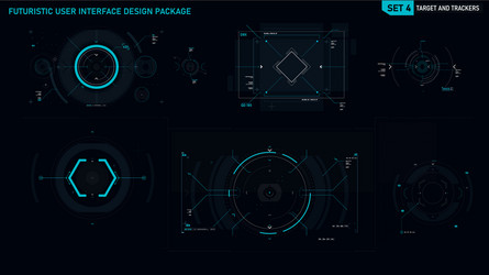 futuristic user interface design element set 04 vector image