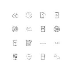 internet technologies linear thin icons set vector image