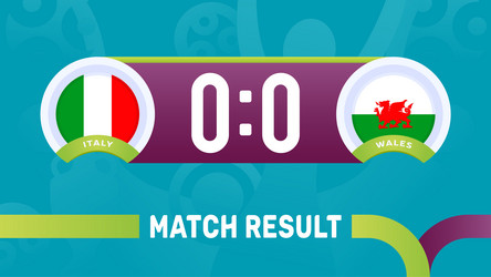 italy vs wales match result european football vector