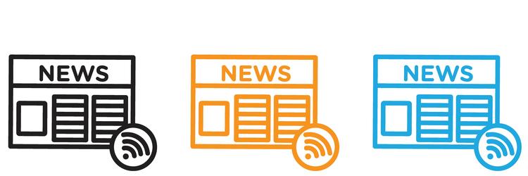 news feed icon logo set collection for web app ui vector image