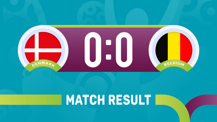 denmark vs belgium match result european football vector