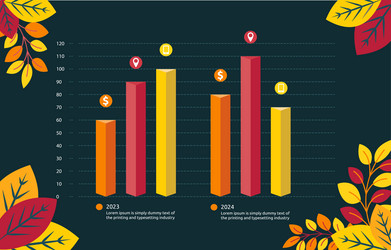 flat design of bar graph chart comparison vector image