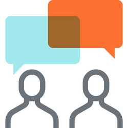 message bubble flat line web icon concept vector image