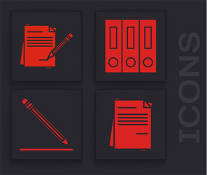 set file document blank notebook and pencil vector image