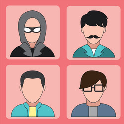 user and hacker icons vector