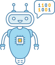 chatbot coding color icon vector image