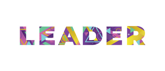 leader concept retro colorful word art Vector Image