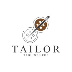 Tailor logo needle thread design vintage Vector Image