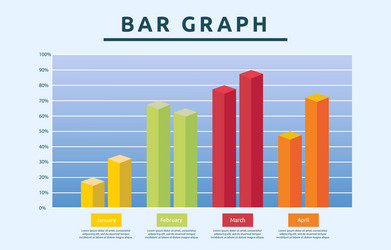 flat design of bar graph chart diagram vector image