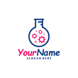 Gear lab logo design template science lab logo Vector Image