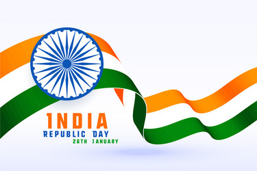 happy republic day india 3d flag design vector