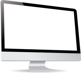 Isolated Computer Display on White Background vector image