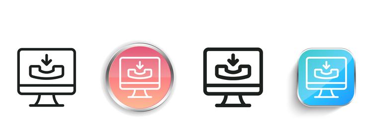 line icon thin linear regular and button style vector image