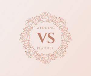 Vs initials letter wedding monogram logos Vector Image