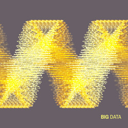 big data wavy background with motion effect 3d vector image