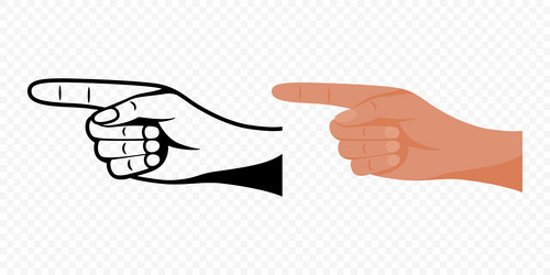 hand pointing with index finger design template vector image