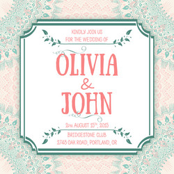 Ribbon banner wedding invitation frame template Vector Image