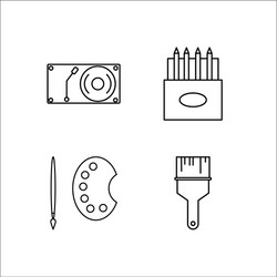 design and studio simple linear icon setsimple vector image