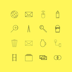 design elements linear icon set simple outline vector image
