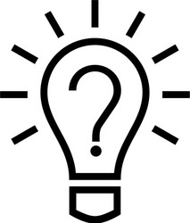 Lightbulb with Question Mark Icon vector image