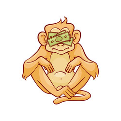 see no evil monkey covering eyes by dollars vector