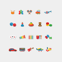 Set color toys icons vector