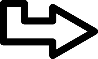 simple black arrow pointing right with a return vector image