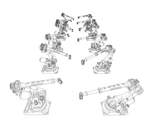 A industral robots manipulators vector