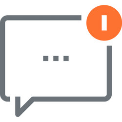 message bubble flat line web icon concept vector image