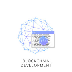 neon blockchain development line icon vector image