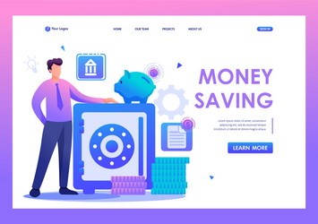 Saving money in bank keeping deposit vector