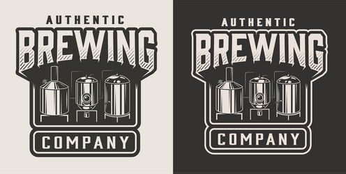 vintage monochrome beer emblem vector