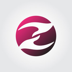 Letter w logo hand symbol flat monochrome Vector Image