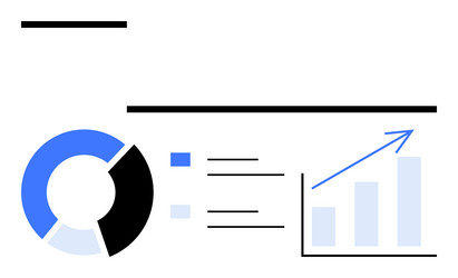 data analytics with pie chart bar graph vector image