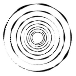 geometric circle with distorted shapes rotating vector image