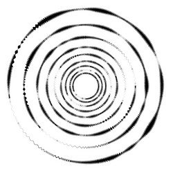 Geometric circle with distorted shapes rotating vector